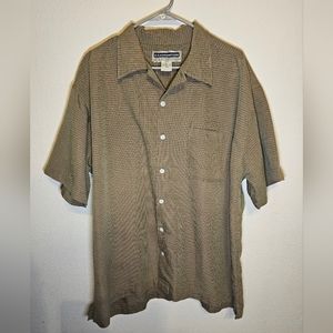 US Expedition green orange plaid button-up mens XL